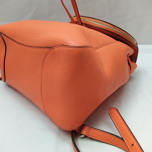 Kate Spade New York Orange Pebbled Leather Zipper Drawstring Top Handle Backpack main image 8